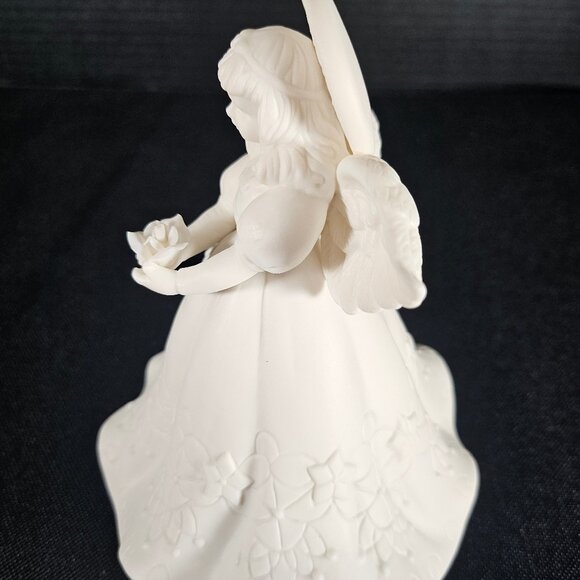 "Heaven's Treasures" White Porcelain Bisque Musical Angel Figurine by Roman Inc. - Picture 3 of 11